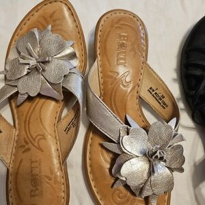 Born Silver Floral Women's Sandals